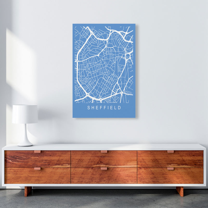 Sheffield Map Blueprint Art Print by Pixy Paper A1 Canvas