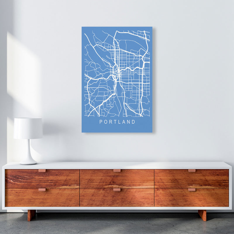 Portland Map Blueprint Art Print by Pixy Paper A1 Canvas
