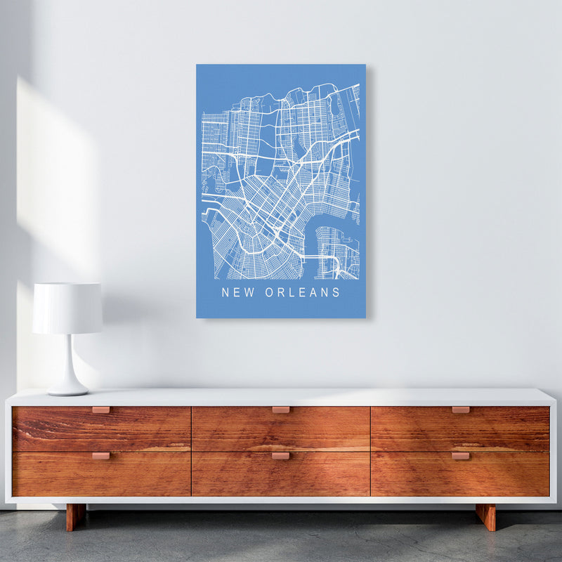 New Orleans Map Blueprint Art Print by Pixy Paper A1 Canvas