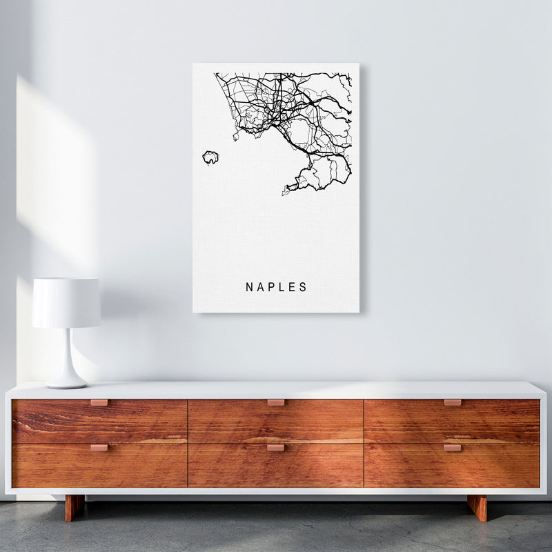 Naples Map Art Print by Pixy Paper A1 Canvas