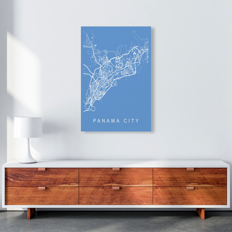 Panama City Map Blueprint Art Print by Pixy Paper A1 Canvas