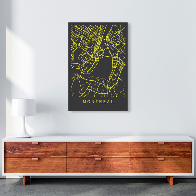Montreal Map Neon Art Print by Pixy Paper A1 Canvas
