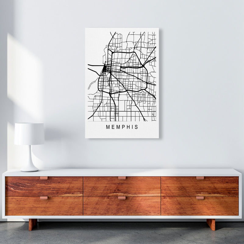 Memphis Map Art Print by Pixy Paper A1 Canvas