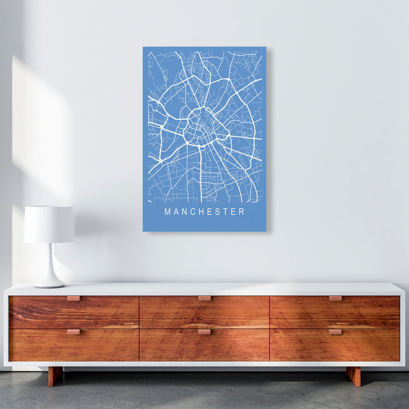 Manchester Map Blueprint Art Print by Pixy Paper A1 Canvas