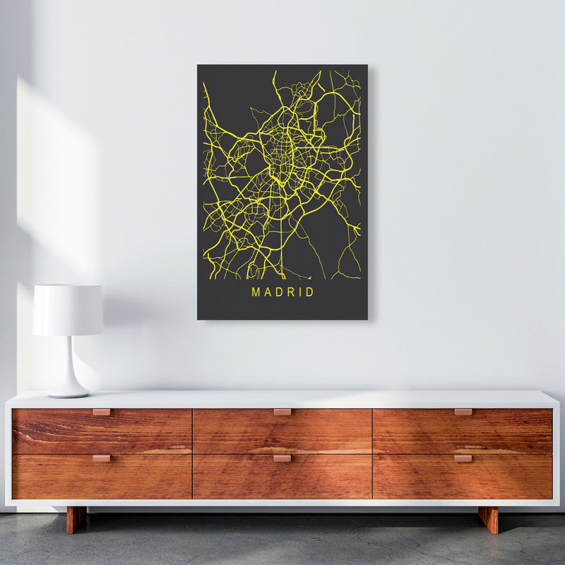 Madrid Map Neon Art Print by Pixy Paper A1 Canvas