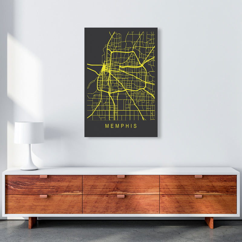 Memphis Map Neon Art Print by Pixy Paper A1 Canvas