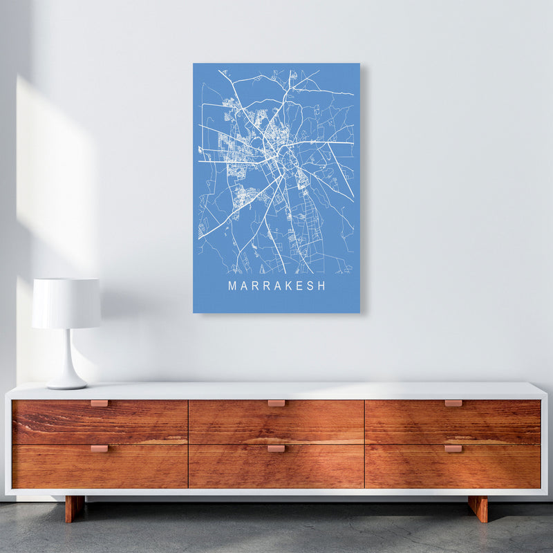 Marrakesh Map Blueprint Art Print by Pixy Paper A1 Canvas
