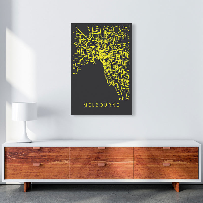 Melbourne Map Neon Art Print by Pixy Paper A1 Canvas