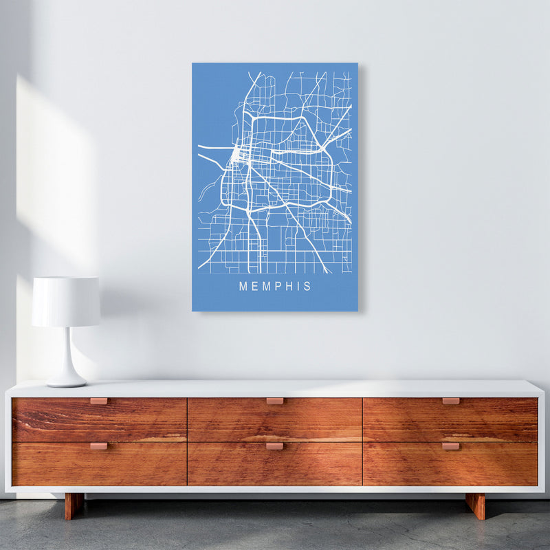 Memphis Map Blueprint Art Print by Pixy Paper A1 Canvas