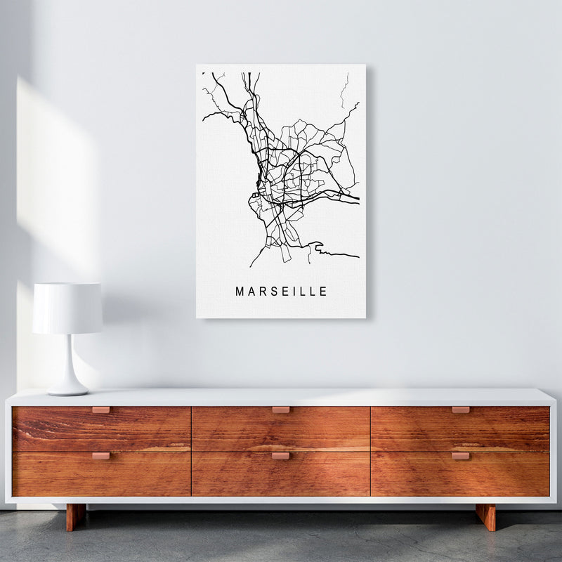 Marseille Map Art Print by Pixy Paper A1 Canvas