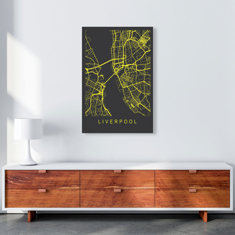 Liverpool Map Neon Art Print by Pixy Paper A1 Canvas