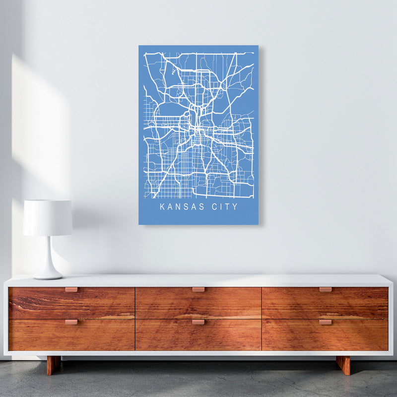 Kansas Map Blueprint Art Print by Pixy Paper A1 Canvas