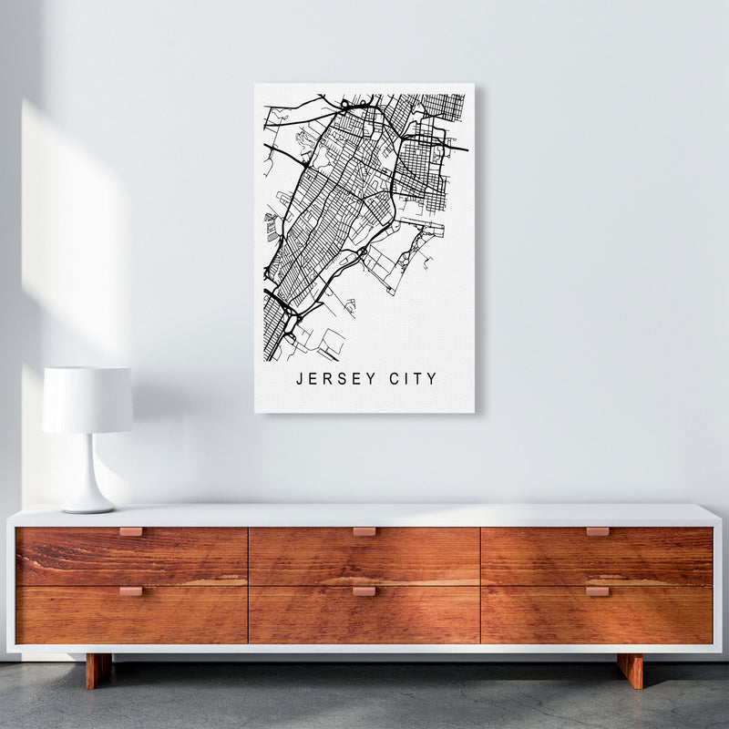 Jersey City Map Art Print by Pixy Paper A1 Canvas