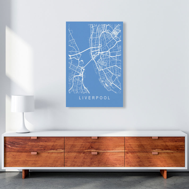 Liverpool Map Blueprint Art Print by Pixy Paper A1 Canvas