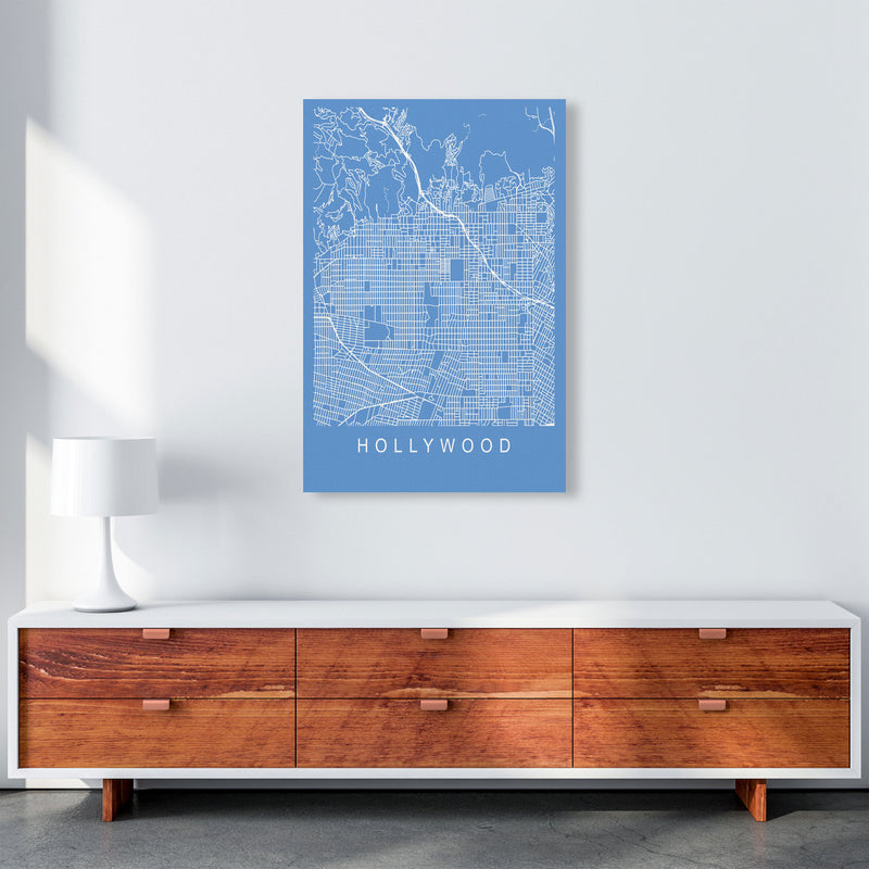 Hollywood Map Blueprint Art Print by Pixy Paper A1 Canvas