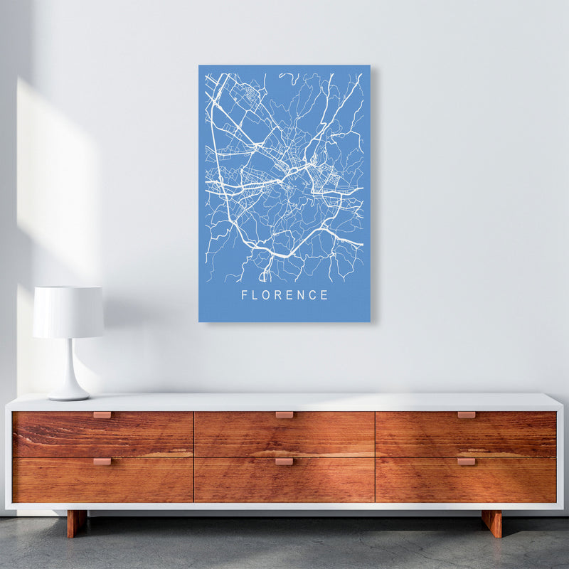 Florence Map Blueprint Art Print by Pixy Paper A1 Canvas