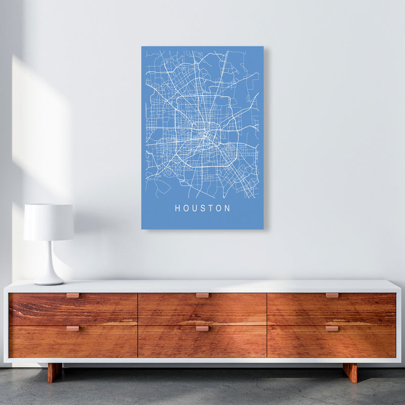 Houston Map Blueprint Art Print by Pixy Paper A1 Canvas