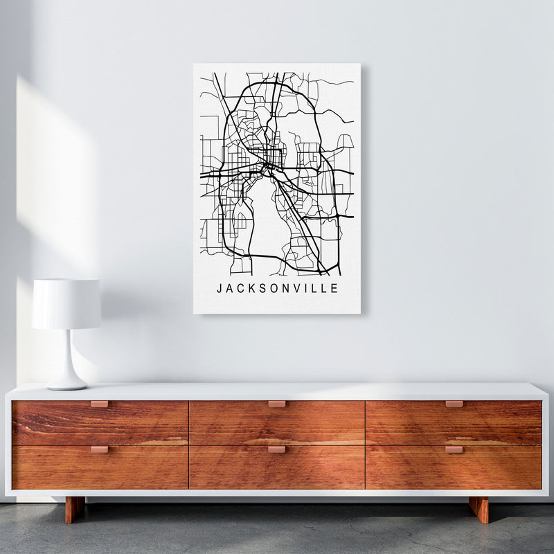 Jacksonville Map Art Print by Pixy Paper A1 Canvas
