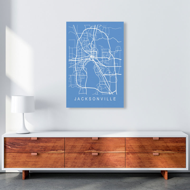 Jacksonville Map Blueprint Art Print by Pixy Paper A1 Canvas