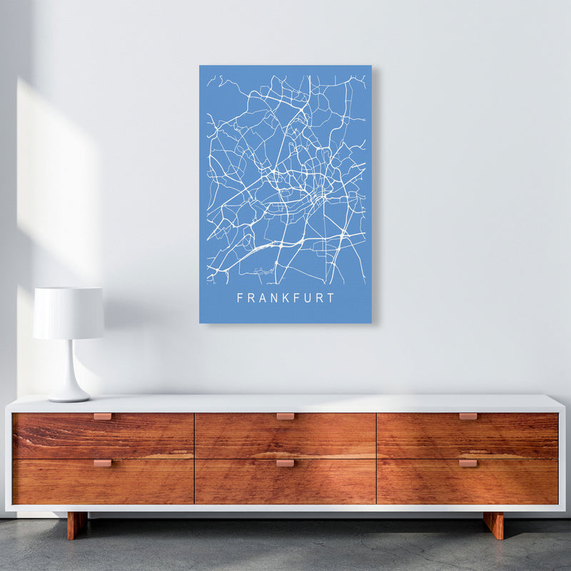 Frankfurt Map Blueprint Art Print by Pixy Paper A1 Canvas