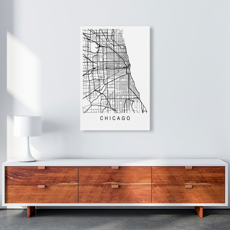 Chicago Map Art Print by Pixy Paper A1 Canvas