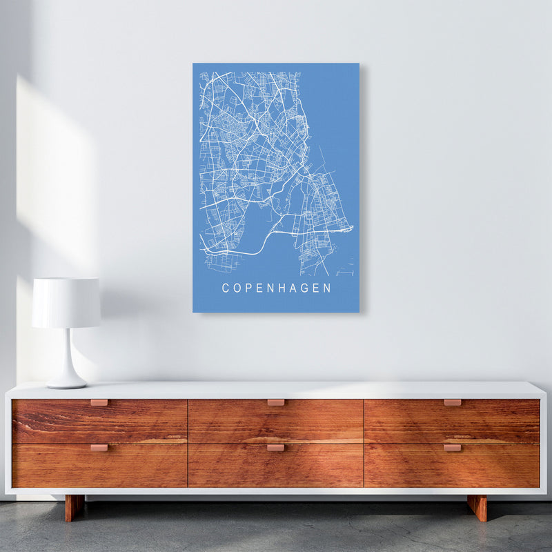 Copenhagen Map Blueprint Art Print by Pixy Paper A1 Canvas