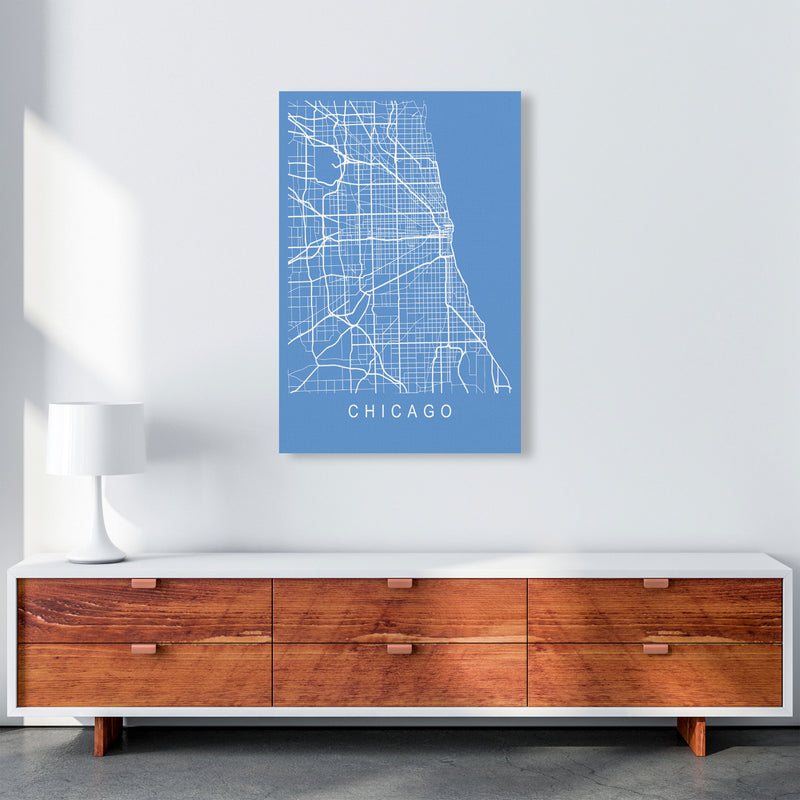 Chicago Map Blueprint Art Print by Pixy Paper A1 Canvas