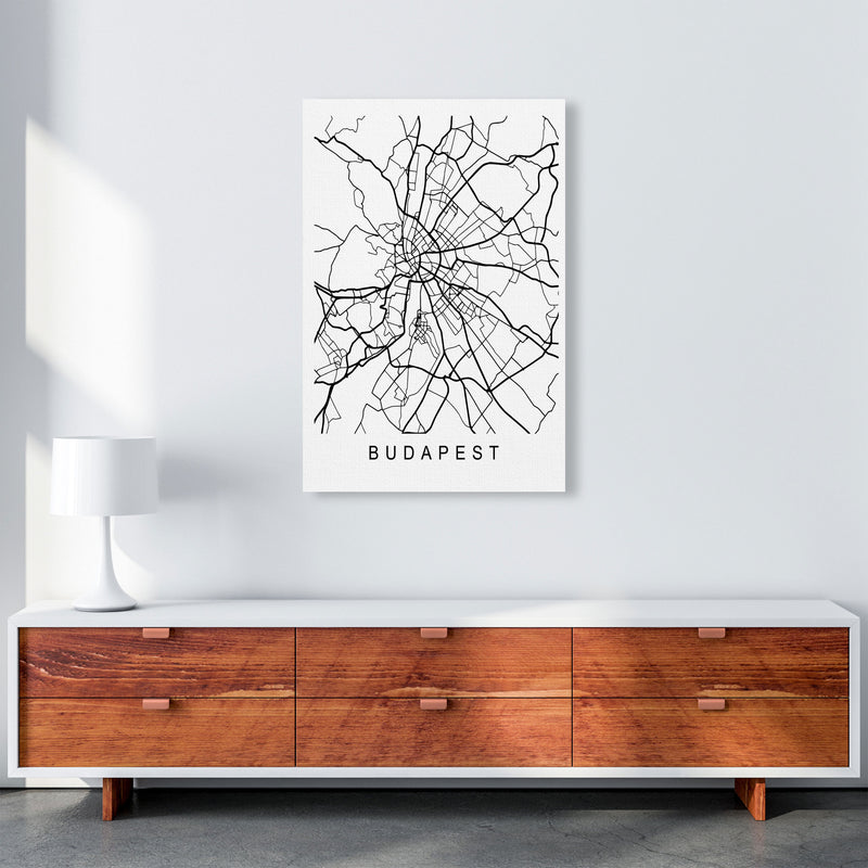 Budapest Map Art Print by Pixy Paper A1 Canvas
