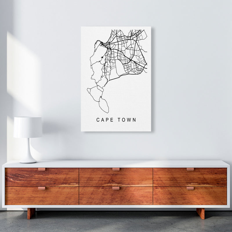 Cape Town Map Art Print by Pixy Paper A1 Canvas