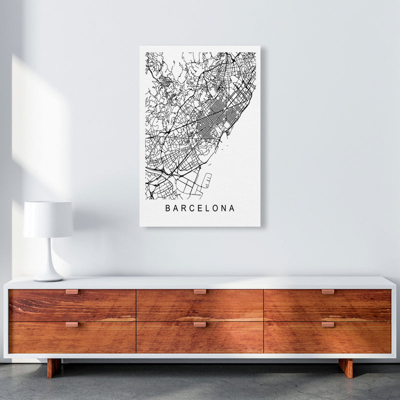 Barcelona Map Art Print by Pixy Paper A1 Canvas