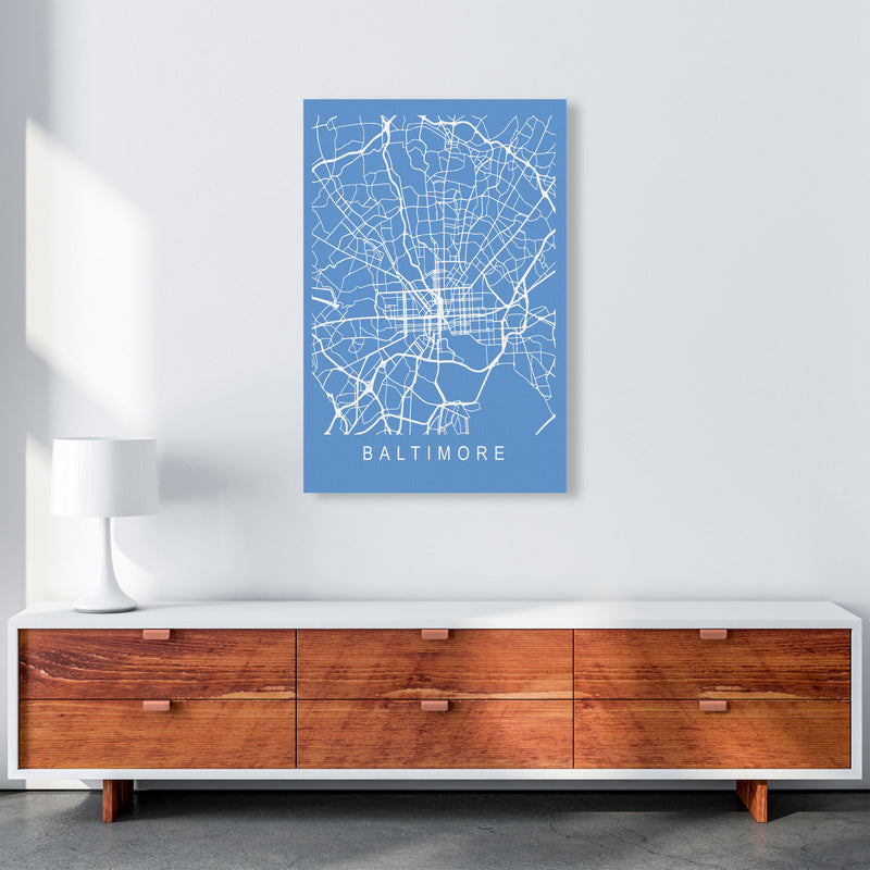 Baltimore Map Blueprint Art Print by Pixy Paper A1 Canvas
