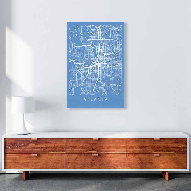 Atlanta Map Blueprint Art Print by Pixy Paper A1 Canvas
