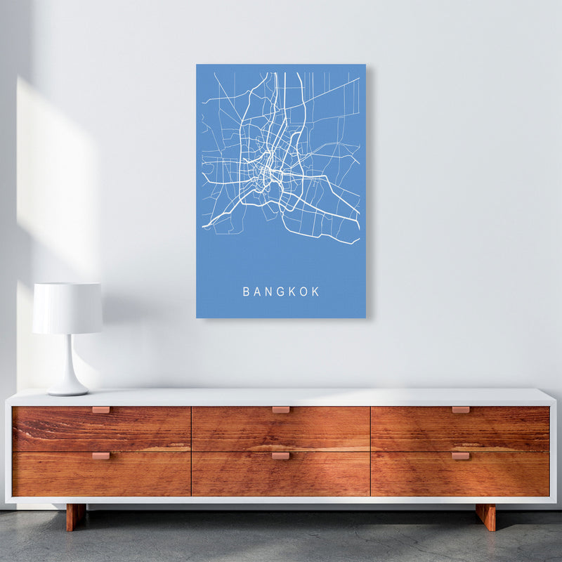 Bangkok Map Blueprint Art Print by Pixy Paper A1 Canvas