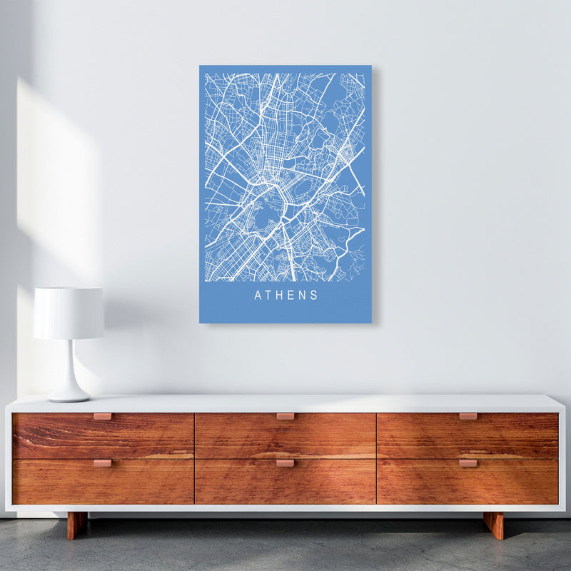 Athens Map Blueprint Art Print by Pixy Paper A1 Canvas