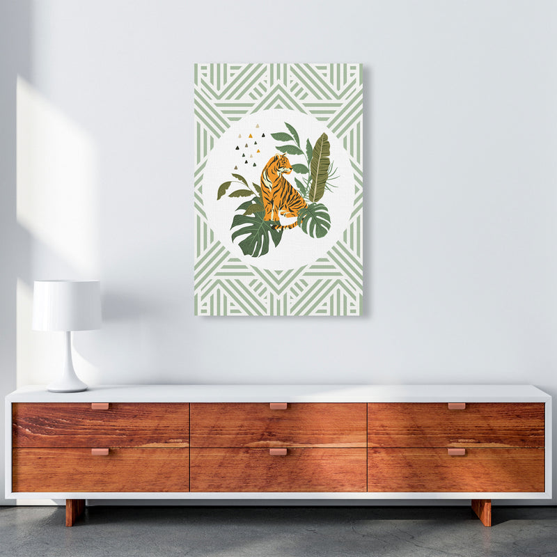 Wild Collection Aztec Tiger Art Print by Pixy Paper A1 Canvas