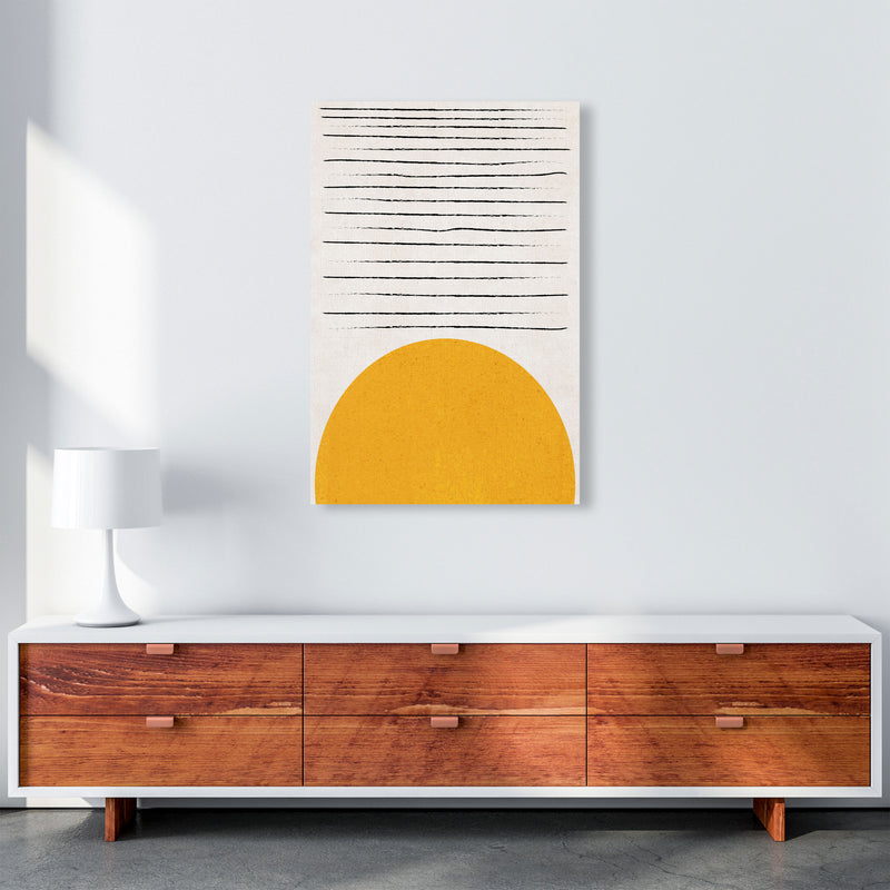 Sun lines mustard Art Print by Pixy Paper A1 Canvas