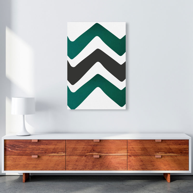 Zig zags emerald Art Print by Pixy Paper A1 Canvas