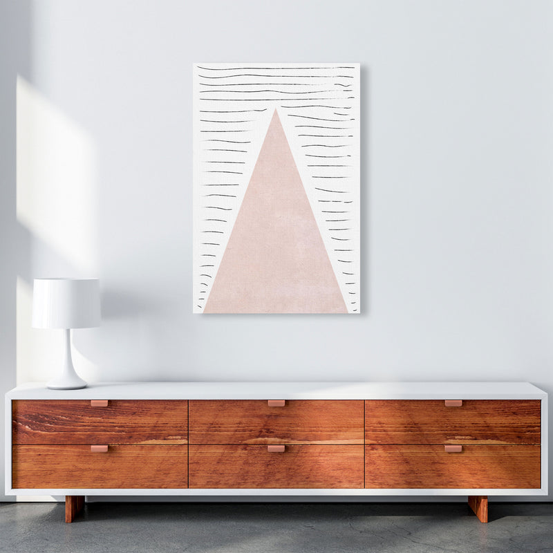Mountains lines pink cotton Art Print by Pixy Paper A1 Canvas