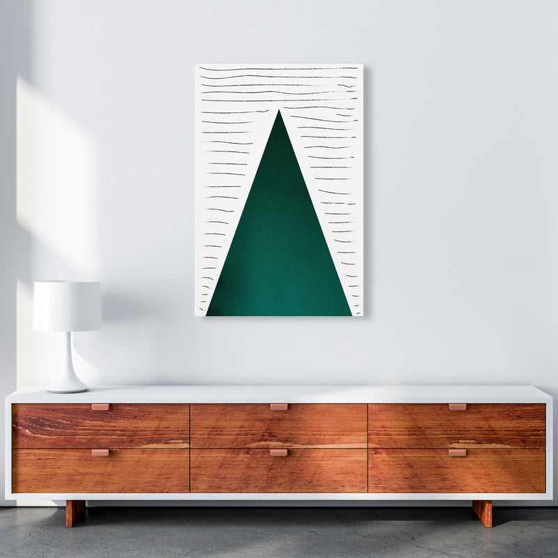 Mountain lines emerald Art Print by Pixy Paper A1 Canvas