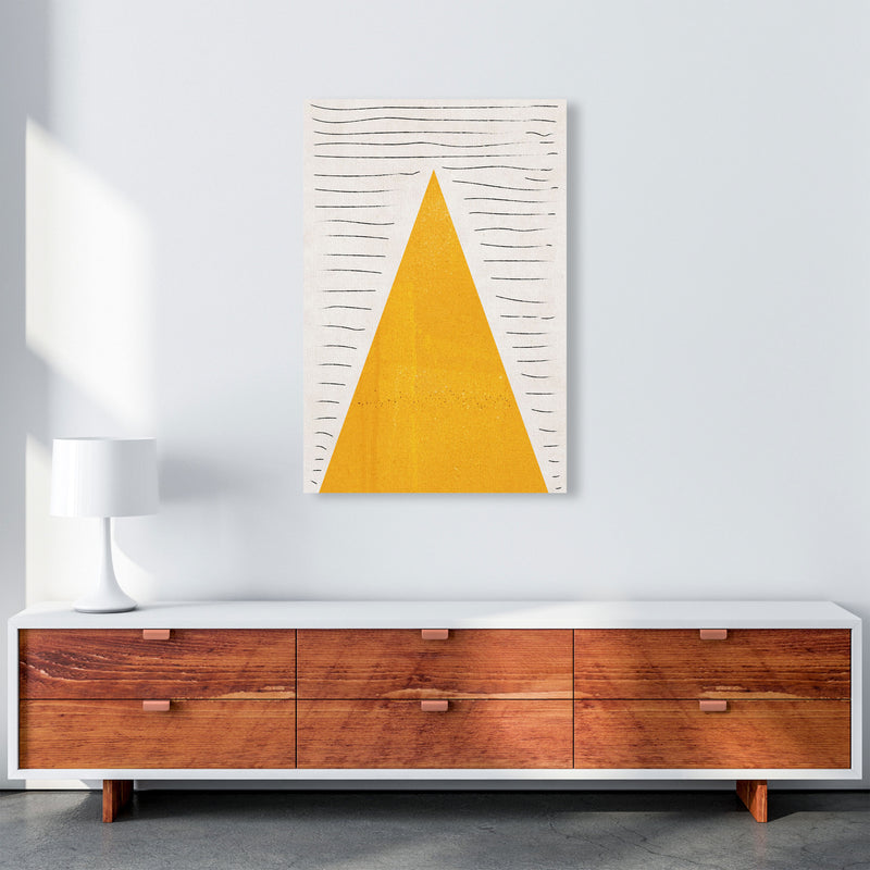 Mountains lines mustard Art Print by Pixy Paper A1 Canvas