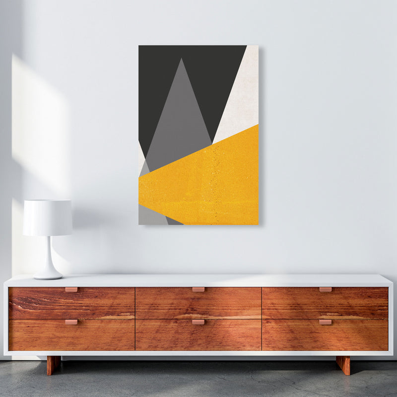 Large triangles mustard Art Print by Pixy Paper A1 Canvas