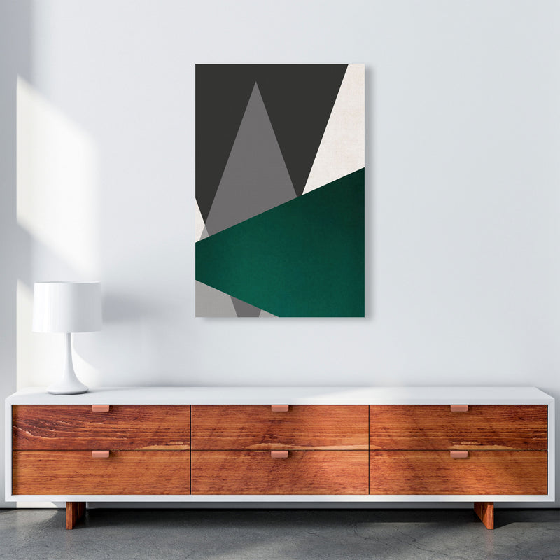 Large triangles emerald Art Print by Pixy Paper A1 Canvas