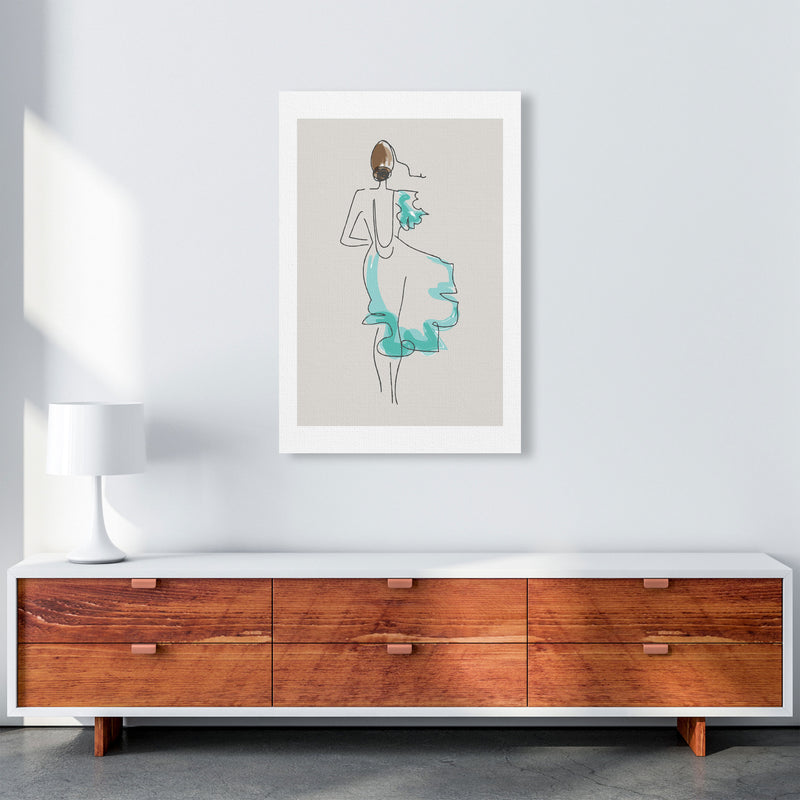Inspired Stone Woman in Dress Line Art Art Print by Pixy Paper A1 Canvas
