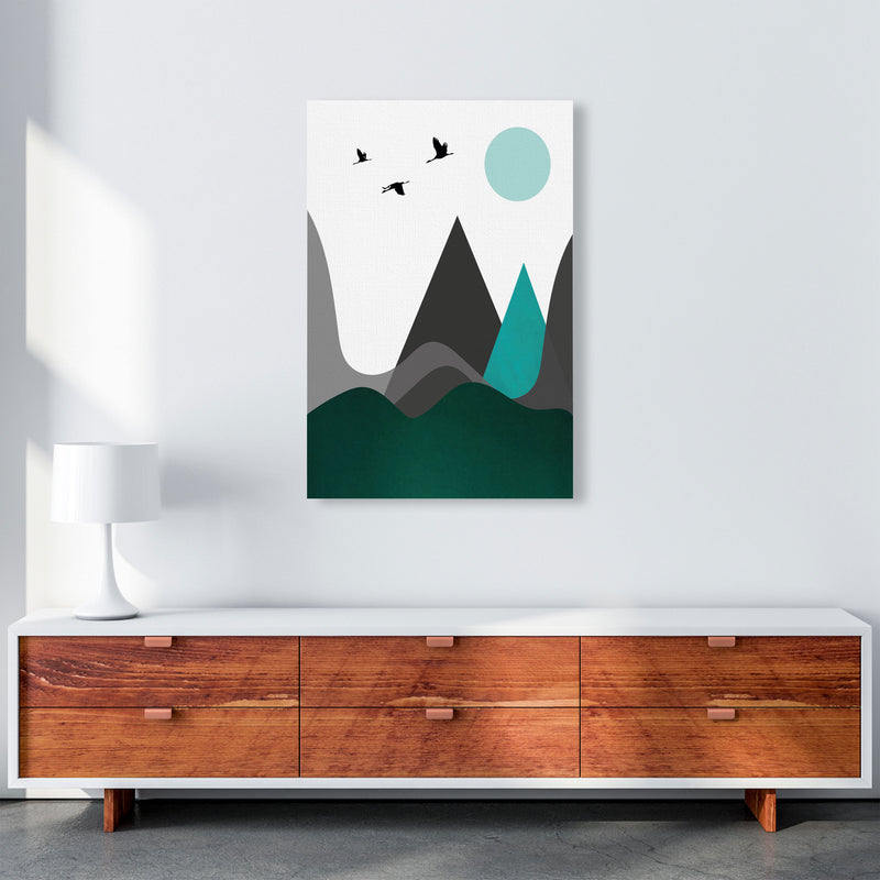Hills and mountains emerald Art Print by Pixy Paper A1 Canvas
