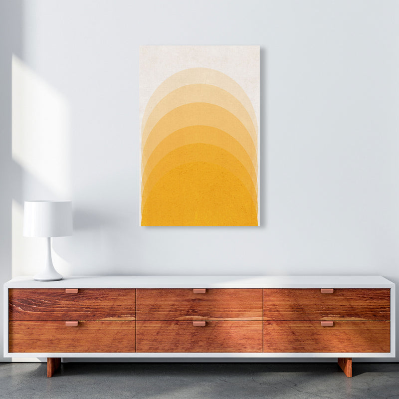 Gradient Sun rising mustard Art Print by Pixy Paper A1 Canvas