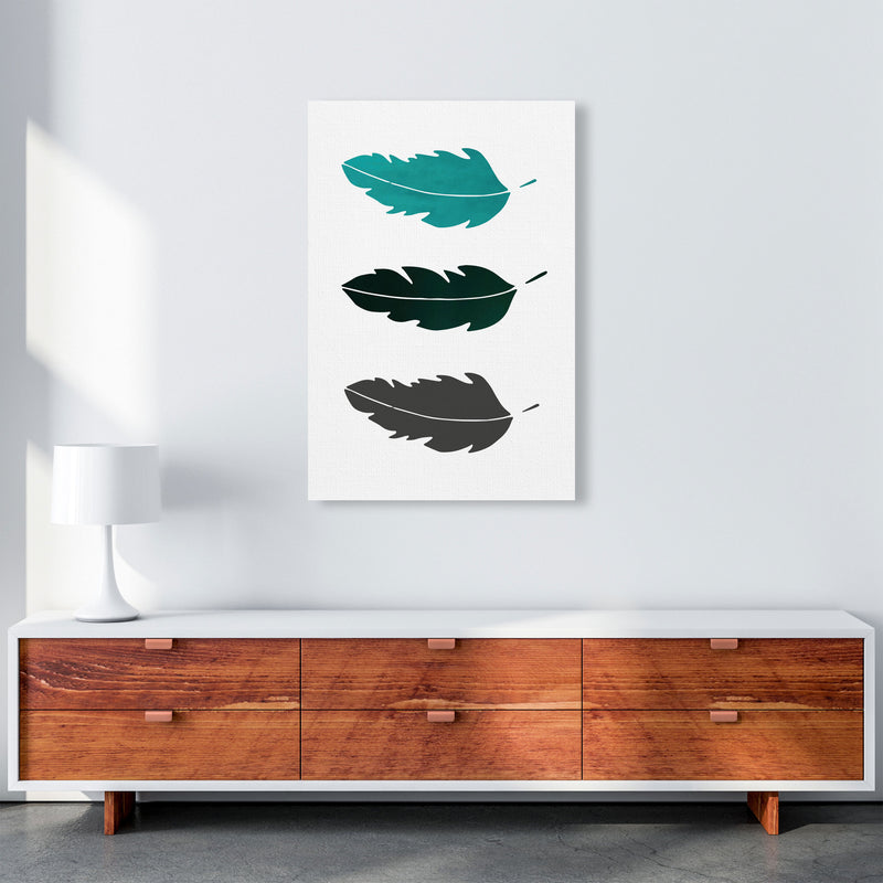 Feathers Emerald Art Print by Pixy Paper A1 Canvas