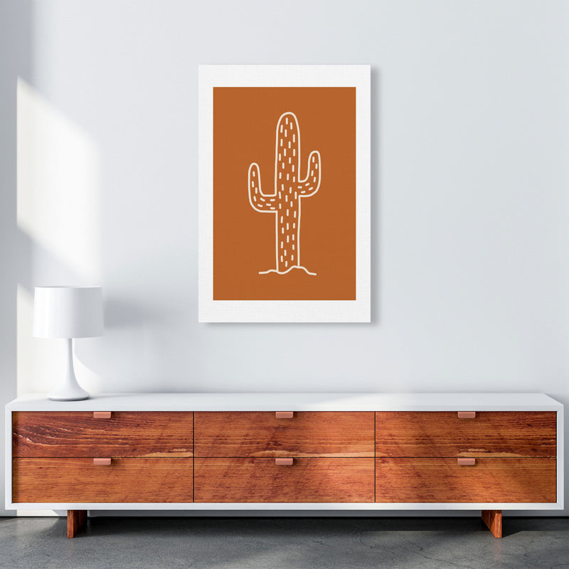 Autumn Cactus Burnt Orange abstract Art Print by Pixy Paper A1 Canvas