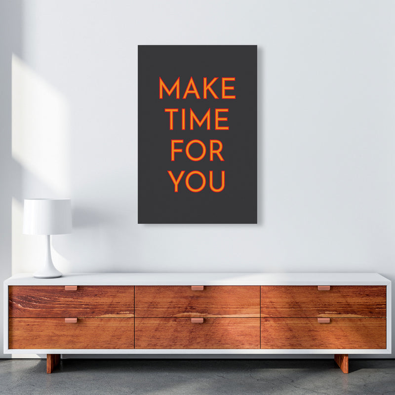 Make Time For You Neon Art Print by Pixy Paper A1 Canvas