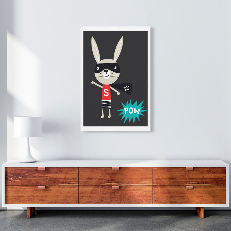 Superhero bunny Art Print by Pixy Paper A1 Canvas