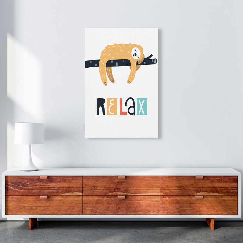 Relax sloth Neutral kids Art Print by Pixy Paper A1 Canvas